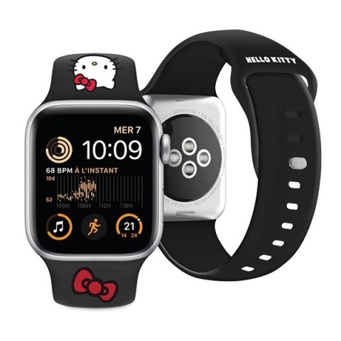 Pasek Hello Kitty Silicone Kitty Head na Apple Watch 38/40/41mm - czarny Pasek Hello Kitty Silicone Kitty Head na Apple Watch 38/40/41mm - czarny