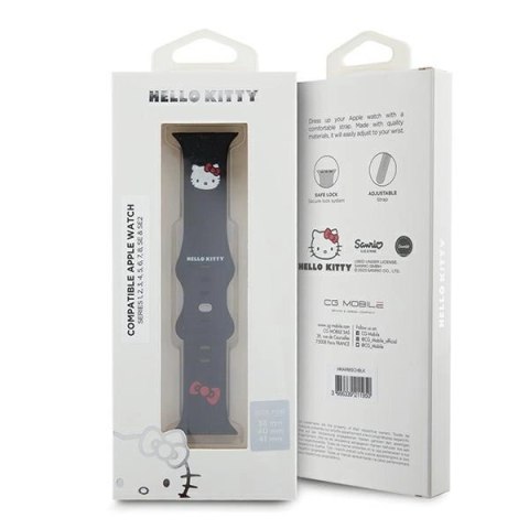 Pasek Hello Kitty Silicone Kitty Head na Apple Watch 38/40/41mm - czarny Pasek Hello Kitty Silicone Kitty Head na Apple Watch 38/40/41mm - czarny