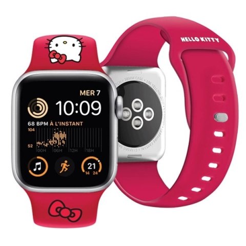 Pasek Hello Kitty Silicone Kitty Head na Apple Watch 38/40/41mm - czerwony Pasek Hello Kitty Silicone Kitty Head na Apple Watch 38/40/41mm - czerwony