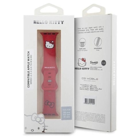 Pasek Hello Kitty Silicone Kitty Head na Apple Watch 38/40/41mm - czerwony Pasek Hello Kitty Silicone Kitty Head na Apple Watch 38/40/41mm - czerwony