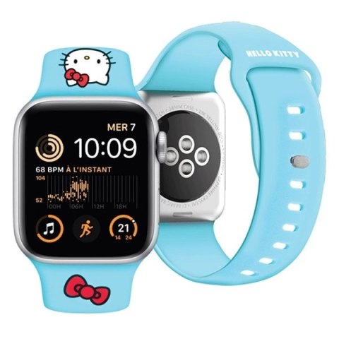 Pasek Hello Kitty Silicone Kitty Head na Apple Watch 38/40/41mm - niebieski Pasek Hello Kitty Silicone Kitty Head na Apple Watch 38/40/41mm - niebieski