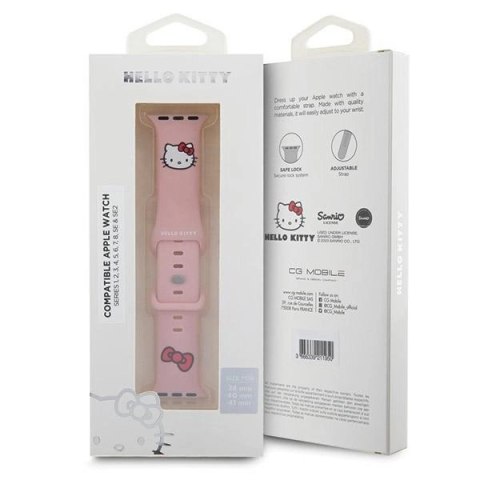 Pasek Hello Kitty Silicone Kitty Head na Apple Watch 38/40/41mm - różowy Pasek Hello Kitty Silicone Kitty Head na Apple Watch 38/40/41mm - różowy