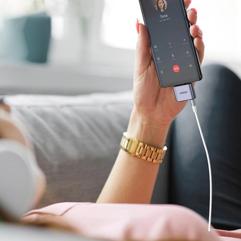 Adapter audio Ugreen CM231 USB-C mini jack 3,5 mm - szary