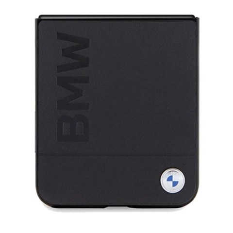 Etui BMW Leather Hot Stamp na Samsung Galaxy Z Flip 5 - czarne Etui BMW Leather Hot Stamp na Samsung Galaxy Z Flip 5 - czarne