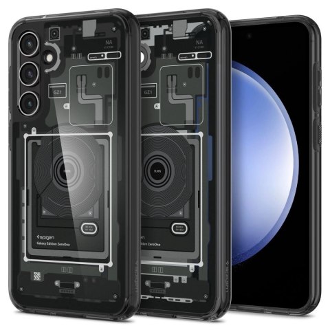 Etui Spigen Ultra Hybrid na Samsung Galaxy S23 FE - ciemnoszare (wzór Zero One) Etui Spigen Ultra Hybrid na Samsung Galaxy S23 FE - ciemnoszare (wzór Zero One)