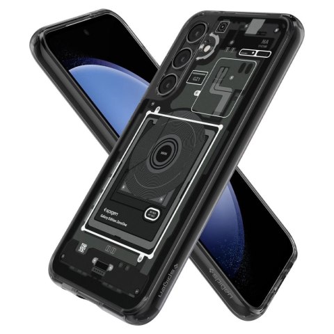 Etui Spigen Ultra Hybrid na Samsung Galaxy S23 FE - ciemnoszare (wzór Zero One) Etui Spigen Ultra Hybrid na Samsung Galaxy S23 FE - ciemnoszare (wzór Zero One)