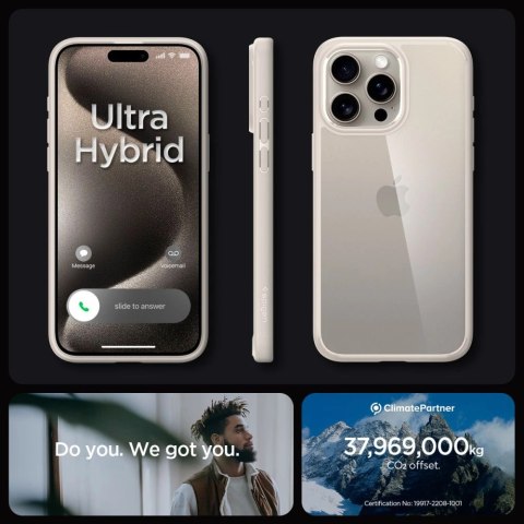 Etui Spigen Ultra Hybrid na iPhone 15 Pro Max - tytan naturalny Etui Spigen Ultra Hybrid na iPhone 15 Pro Max - tytan naturalny