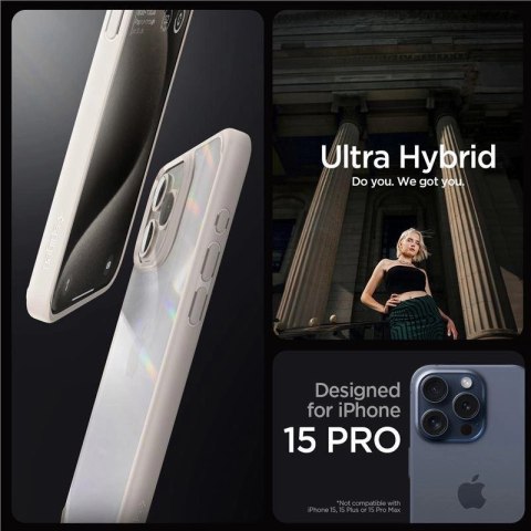 Etui Spigen Ultra Hybrid na iPhone 15 Pro - tytan naturalny Etui Spigen Ultra Hybrid na iPhone 15 Pro - tytan naturalny