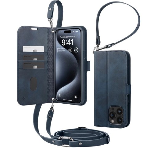 Etui Spigen Wallet S Pro na iPhone 15 Pro - granatowe Etui Spigen Wallet S Pro na iPhone 15 Pro - granatowe