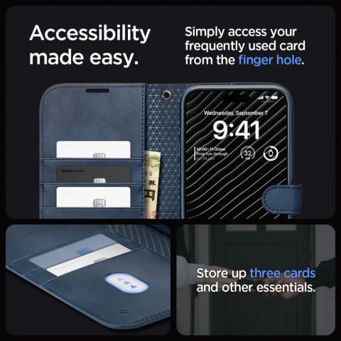 Etui Spigen Wallet S Pro na iPhone 15 Pro - granatowe Etui Spigen Wallet S Pro na iPhone 15 Pro - granatowe