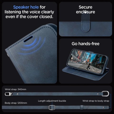 Etui Spigen Wallet S Pro na iPhone 15 Pro - granatowe Etui Spigen Wallet S Pro na iPhone 15 Pro - granatowe