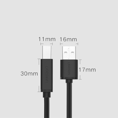 Kabel do drukarki Ugreen US122 USB-B USB-A 2.0 10m - czarny Kabel do drukarki Ugreen US122 USB-B USB-A 2.0 10m - czarny