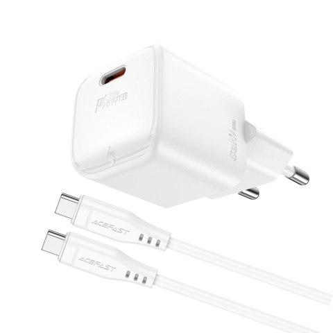 Ładowarka sieciowa Acefast A73 Mini PD 20W GaN + kabel USB-C - biała Ładowarka sieciowa Acefast A73 Mini PD 20W GaN + kabel USB-C - biała
