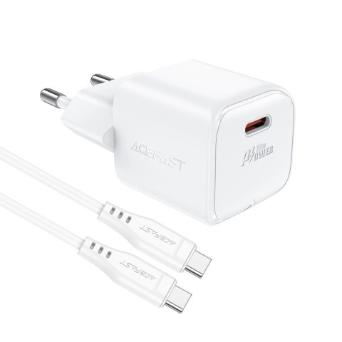 Ładowarka sieciowa Acefast A73 Mini PD 20W GaN + kabel USB-C - biała Ładowarka sieciowa Acefast A73 Mini PD 20W GaN + kabel USB-C - biała