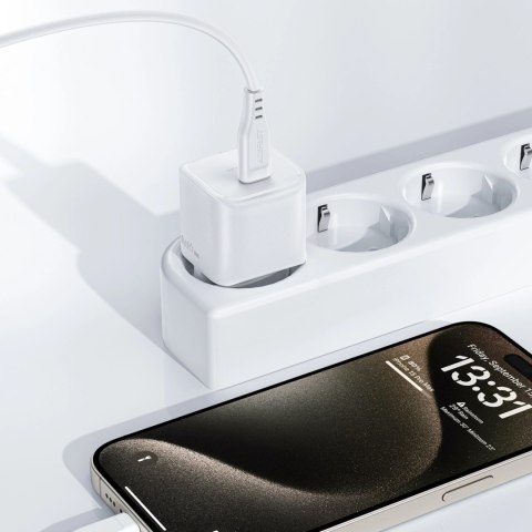 Ładowarka sieciowa Acefast A73 Mini PD 20W GaN + kabel USB-C - biała Ładowarka sieciowa Acefast A73 Mini PD 20W GaN + kabel USB-C - biała