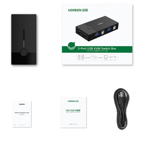 Przełącznik KVM Ugreen 30357 - czarny Przełącznik KVM Ugreen 30357 - czarny