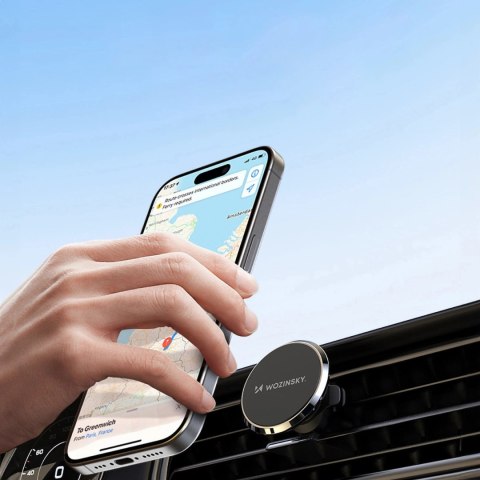 Uchwyt Wozinsky WUMKO na telefon magnetyczny na kratkę nawiewu do samochodu - czarny Uchwyt Wozinsky WUMKO na telefon magnetyczny na kratkę nawiewu do samochodu - czarny