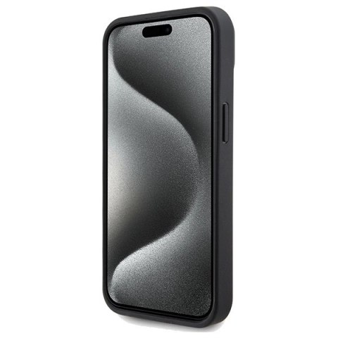 Etui Ferrari Perforated Waves Metal Logo na iPhone 15 / 14 / 13 - czarne Etui Ferrari Perforated Waves Metal Logo na iPhone 15 / 14 / 13 - czarne