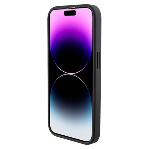 Etui Ferrari Perforated Waves Metal Logo na iPhone 15 Pro - czarne