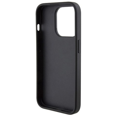 Etui Ferrari Perforated Waves Metal Logo na iPhone 15 Pro - czarne