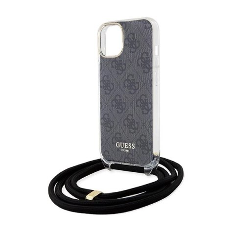 Etui Guess Crossbody Cord 4G Print na iPhone 15 / 14 / 13 - czarne