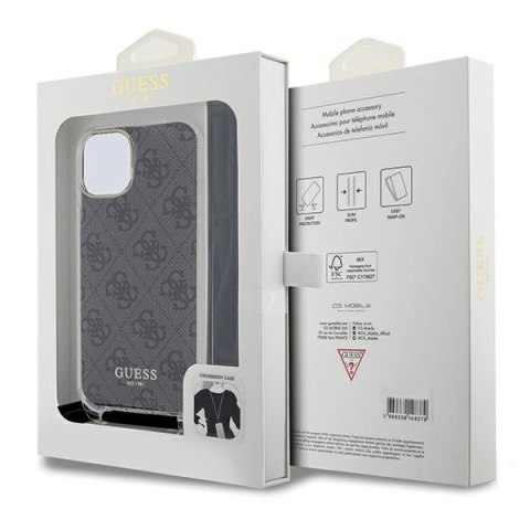 Etui Guess Crossbody Cord 4G Print na iPhone 15 / 14 / 13 - czarne