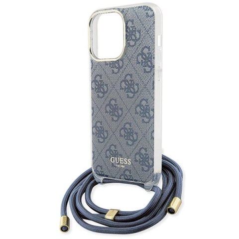 Etui Guess Crossbody Cord 4G Print na iPhone 15 Pro Max - niebieskie