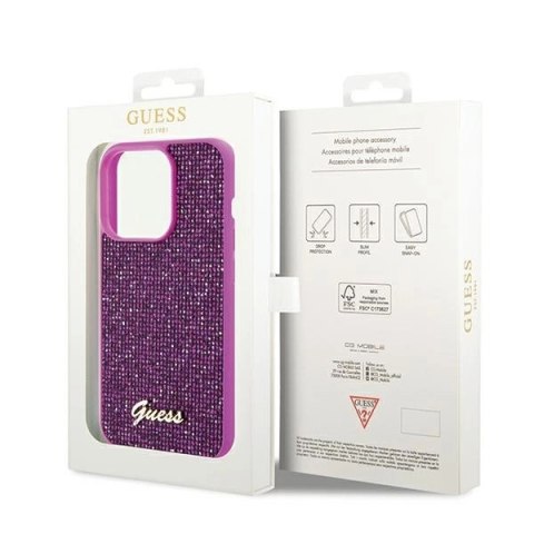 Etui Guess Disco Metal Script na iPhone 14 Pro Max - fuksjowe