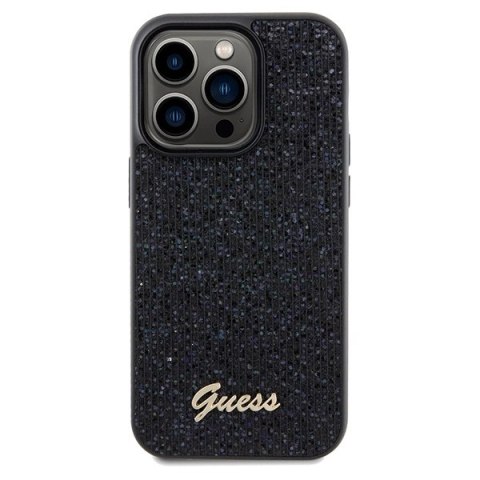 Etui Guess Disco Metal Script na iPhone 14 Pro - czarne