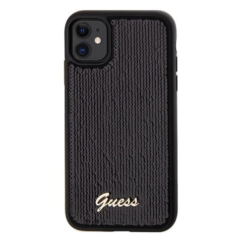 Etui Guess Sequin Script Metal na iPhone 11 / Xr - czarne