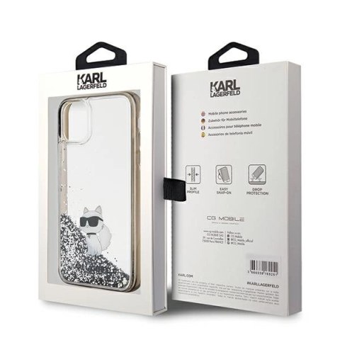 Etui Karl Lagerfeld Liquid Glitter Choupette na iPhone 11 / Xr - przezroczyste Etui Karl Lagerfeld Liquid Glitter Choupette na iPhone 11 / Xr - przezroczyste