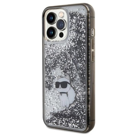 Etui Karl Lagerfeld Liquid Glitter Choupette na iPhone 13 Pro / 13 - przezroczyste