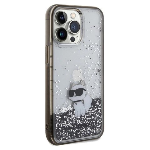 Etui Karl Lagerfeld Liquid Glitter Choupette na iPhone 13 Pro / 13 - przezroczyste