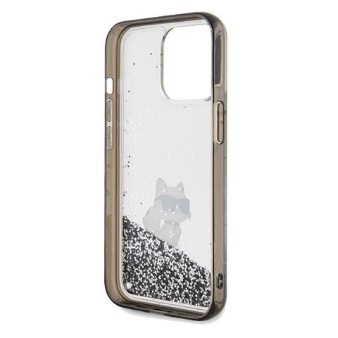 Etui Karl Lagerfeld Liquid Glitter Choupette na iPhone 13 Pro / 13 - przezroczyste