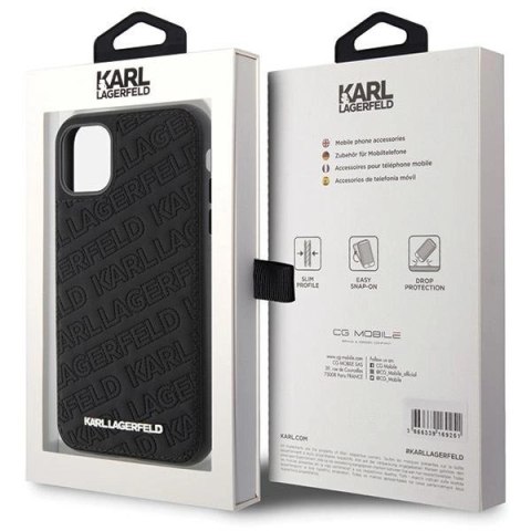 Etui Karl Lagerfeld Quilted K Pattern na iPhone 11 / Xr - czarne Etui Karl Lagerfeld Quilted K Pattern na iPhone 11 / Xr - czarne