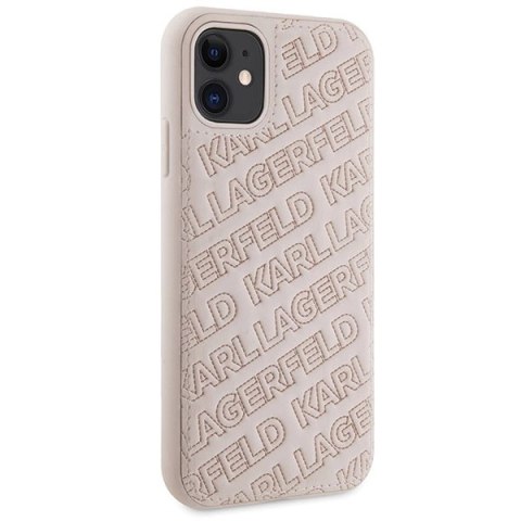 Etui Karl Lagerfeld Quilted K Pattern na iPhone 11 / Xr - różowe