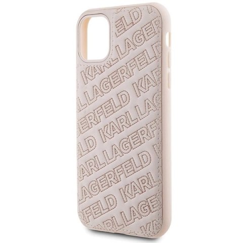 Etui Karl Lagerfeld Quilted K Pattern na iPhone 11 / Xr - różowe