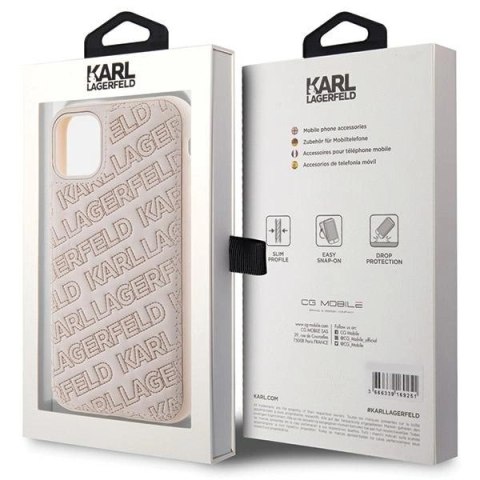 Etui Karl Lagerfeld Quilted K Pattern na iPhone 11 / Xr - różowe