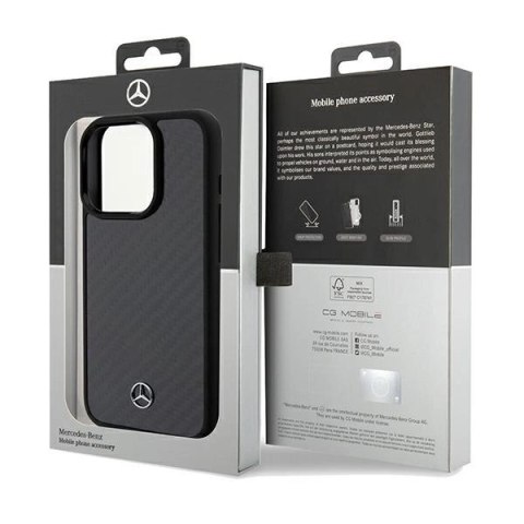 Etui Mercedes Carbon Fiber Dynamic na iPhone 15 Pro - czarne