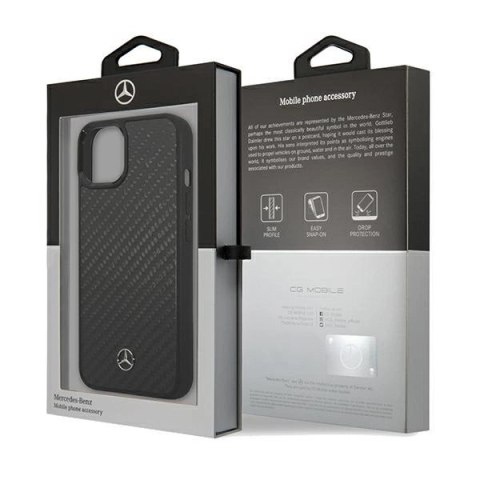 Etui Mercedes Carbon Fiber Dynamic na iPhone 15 - czarne