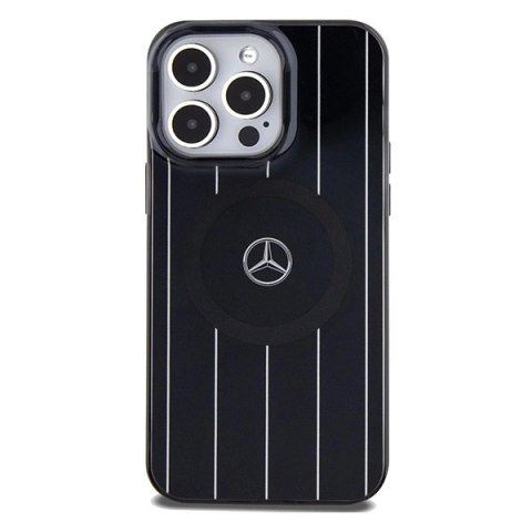 Etui Mercedes Double Layer Crossed Lines MagSafe na iPhone 15 Pro Max - czarne Etui Mercedes Double Layer Crossed Lines MagSafe na iPhone 15 Pro Max - czarne