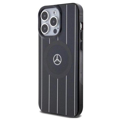 Etui Mercedes Double Layer Crossed Lines MagSafe na iPhone 15 Pro - czarne Etui Mercedes Double Layer Crossed Lines MagSafe na iPhone 15 Pro - czarne