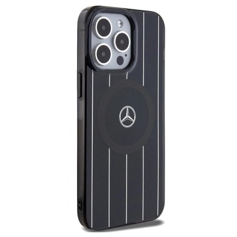Etui Mercedes Double Layer Crossed Lines MagSafe na iPhone 15 Pro - czarne Etui Mercedes Double Layer Crossed Lines MagSafe na iPhone 15 Pro - czarne