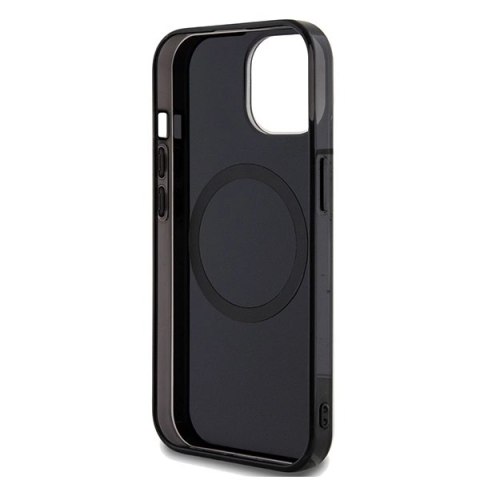 Etui Mercedes Double Layer Crossed Lines MagSafe na iPhone 15 - czarne Etui Mercedes Double Layer Crossed Lines MagSafe na iPhone 15 - czarne