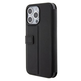Etui Mercedes Leather Wave Patern na iPhone 15 Pro - czarne
