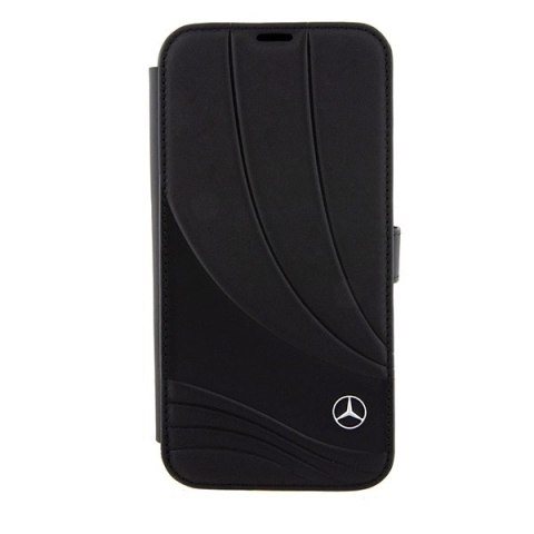 Etui Mercedes Leather Wave Patern na iPhone 15 Pro - czarne