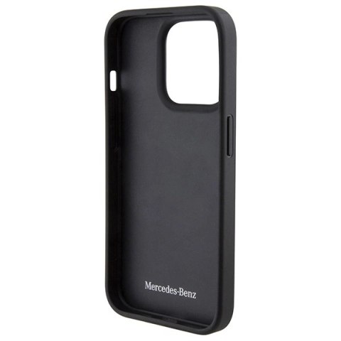 Etui Mercedes Leather Wave Patern na iPhone 15 Pro - czarne