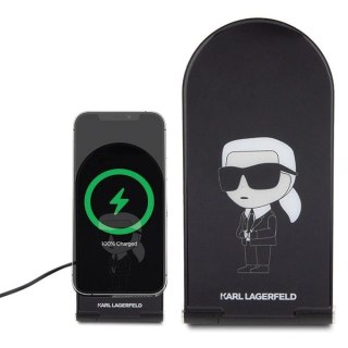 Ładowarka Karl Lagerfeld Ikonik MagSafe indukcyjna 15W składana 2w1 - czarna