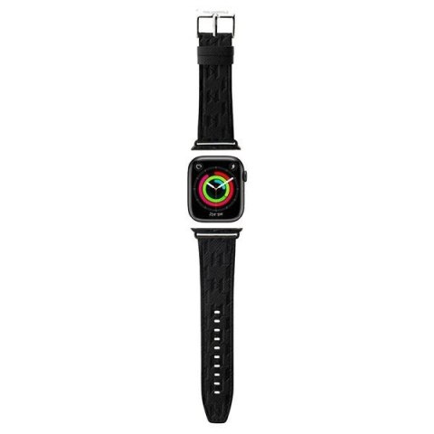 Pasek Karl Lagerfeld Saffiano Monogram na Apple Watch 38/40/41mm - czarny Pasek Karl Lagerfeld Saffiano Monogram na Apple Watch 38/40/41mm - czarny
