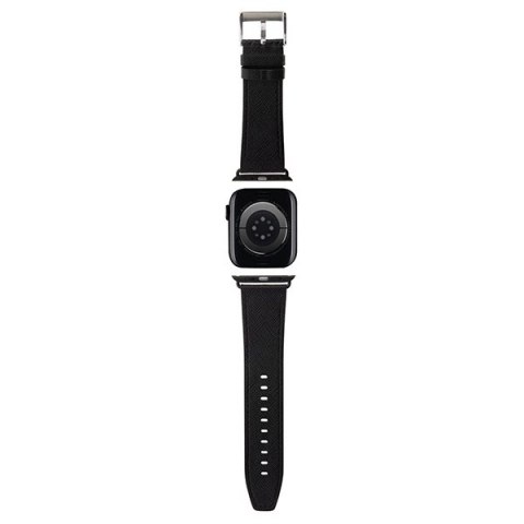 Pasek Karl Lagerfeld Saffiano Monogram na Apple Watch 38/40/41mm - czarny Pasek Karl Lagerfeld Saffiano Monogram na Apple Watch 38/40/41mm - czarny